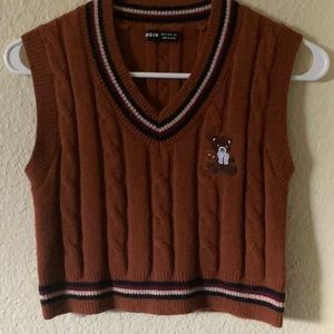 Rust Brown cable knit vest!